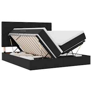 LED postel s úložným prostorem a matrací Černá 180 x 200 cm - obrázek 2
