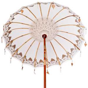Balijský deštník se základnou Krémová 185 x 185 x 260 cm - obrázek 8