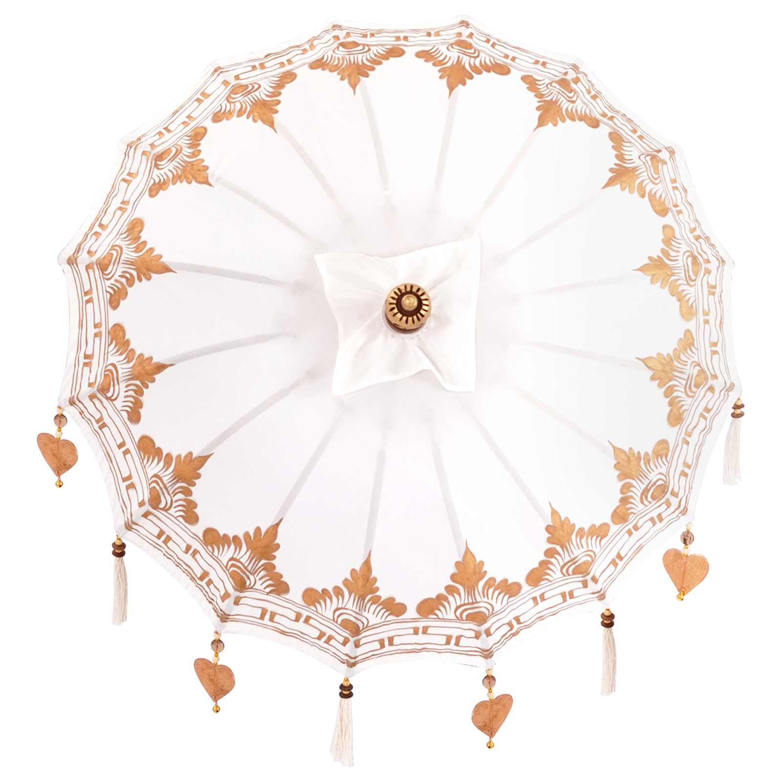 Balinesischer Sonnenschirm mit Sockel Creme 95 x 95 x 260 cm – Ansicht 7