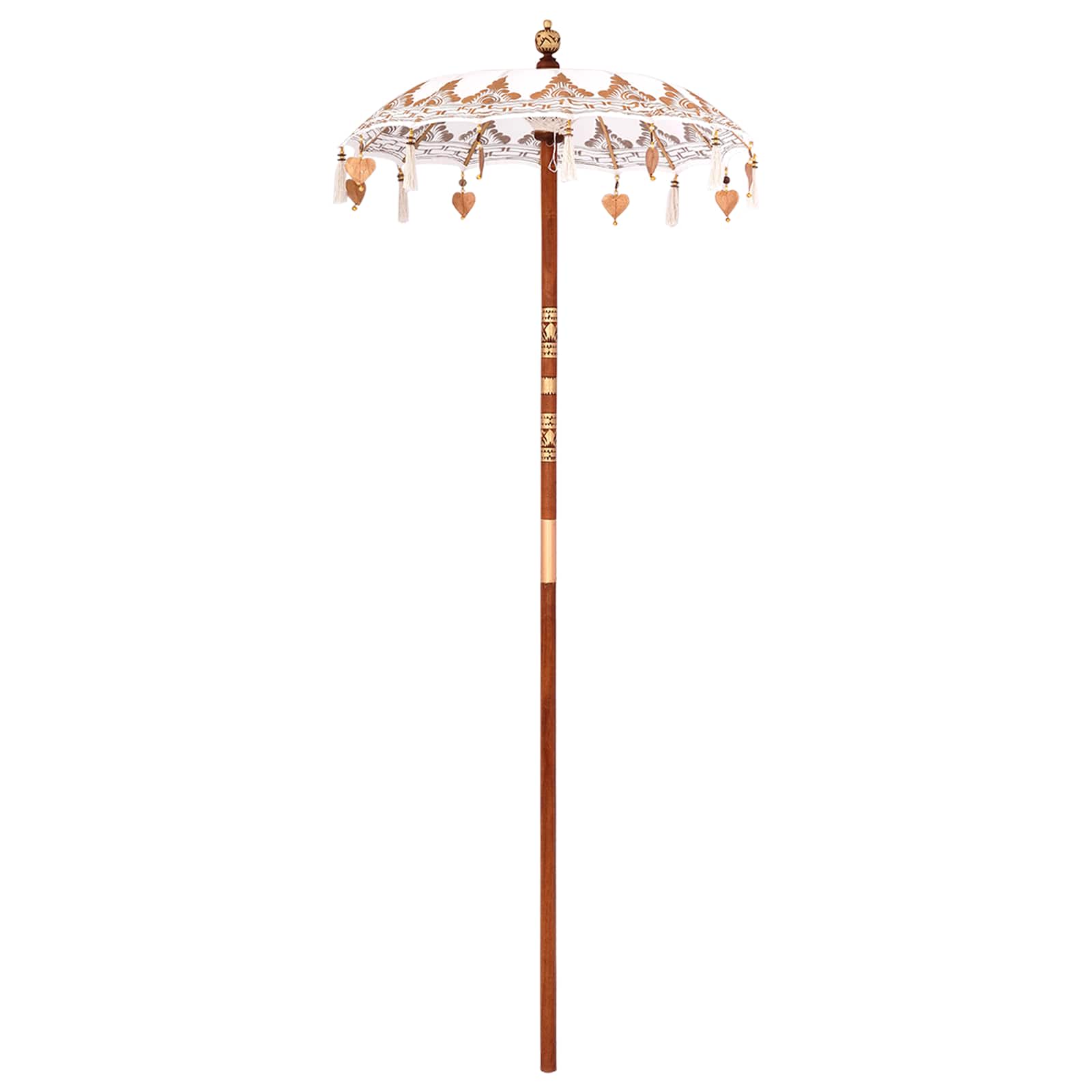Balinesischer Sonnenschirm mit Sockel Creme 95 x 95 x 260 cm – Ansicht 4