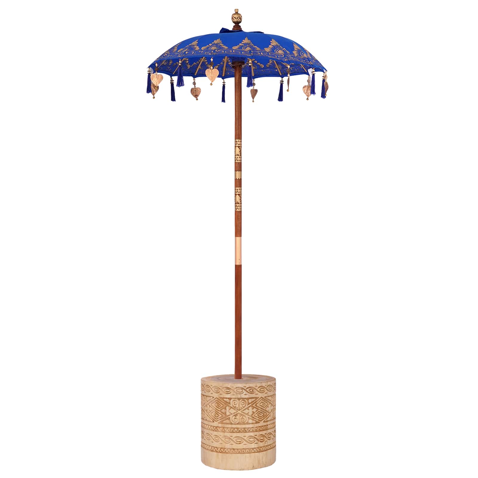 Balinese parasol met basis Blauw 95 x 95 x 260 cm image 2