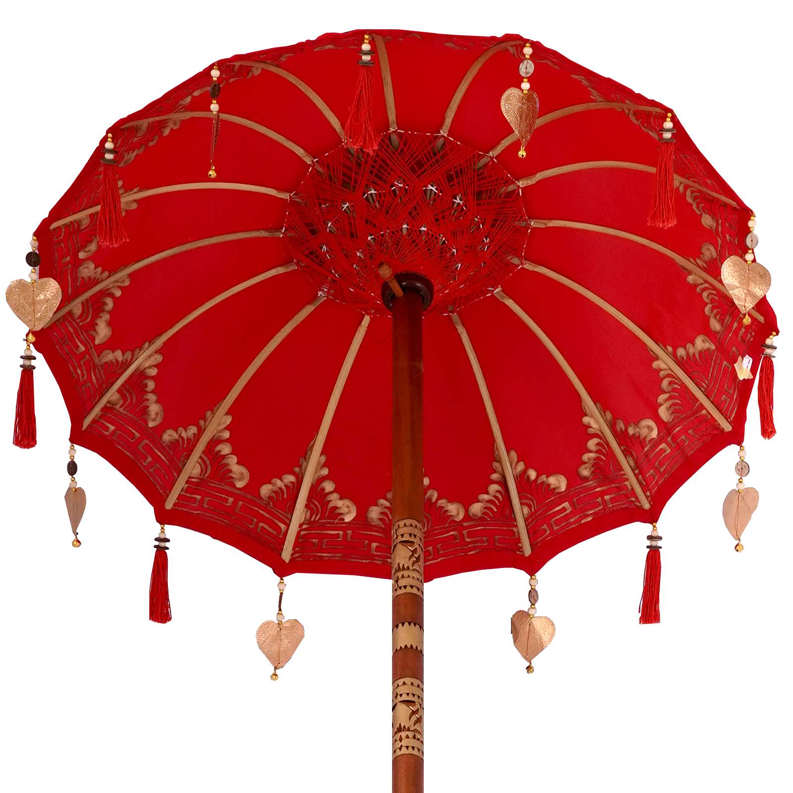 Balinese parasol met basis Rood 95 x 95 x 260 cm image 8