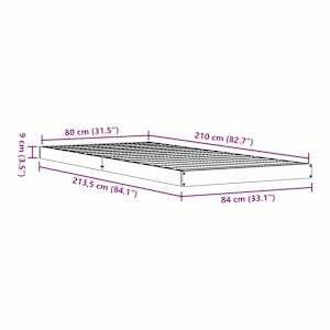 Rám postele Přírodní 213,5 x 104 x 9 cm Masivní borové dřevo - obrázek 9