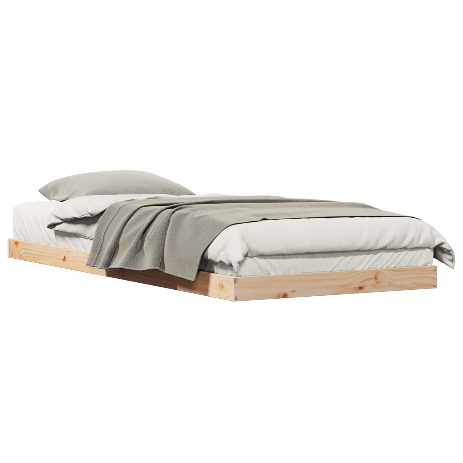 VidaXL Bedframe Naturel 213.5 X 104 X 9 Cm Massief Grenenhout