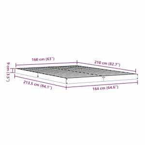 Rám postele Přírodní 213,5 x 104 x 9 cm Masivní borové dřevo - obrázek 9