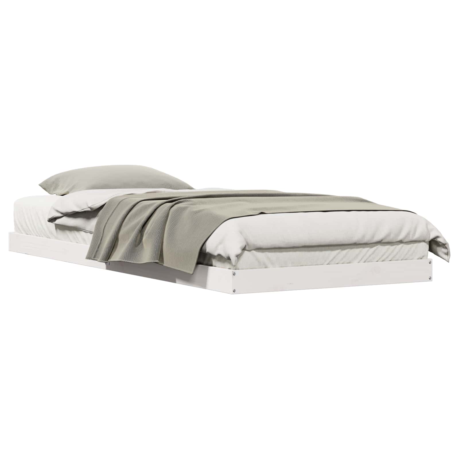 VidaXL Bedframe Wit 213.5 X 104 X 9 Cm Massief Grenenhout