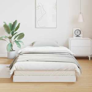 Posteljni okvir Bela 100 x 220 cm Masivno borovo les