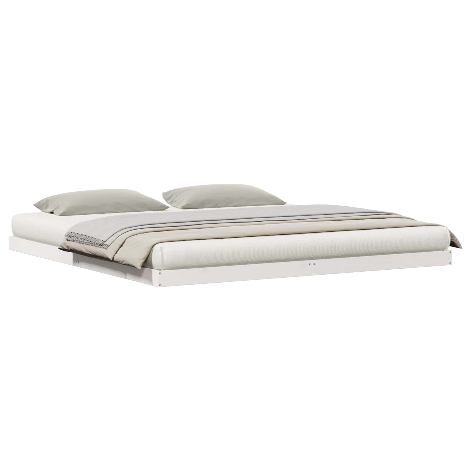 VidaXL Bedframe Wit 213.5 X 104 X 9 Cm Massief Grenenhout
