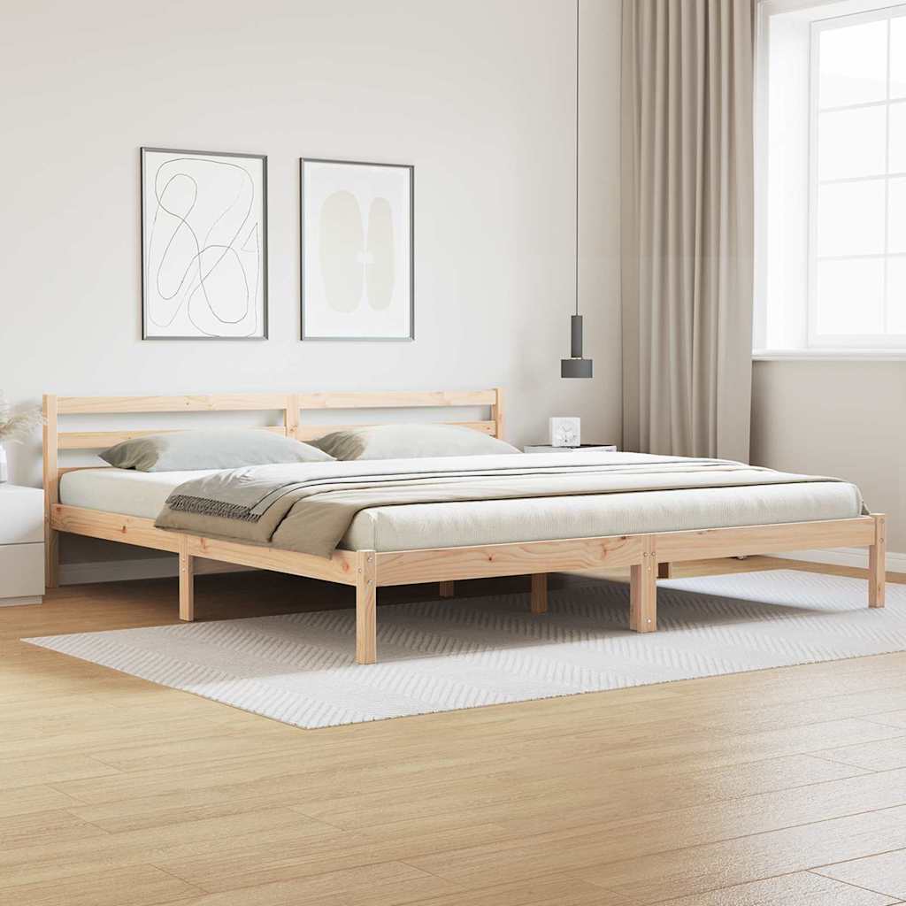 Sengestel med hovedgærde 180x220 cm Massivt fyrretræ