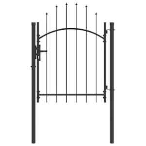 Vrtna vrata s ključavnico Siva 100 x 100 cm Jeklo