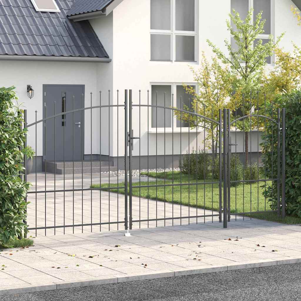 vidaXL Gartentor Schwarz 175 x 400 cm