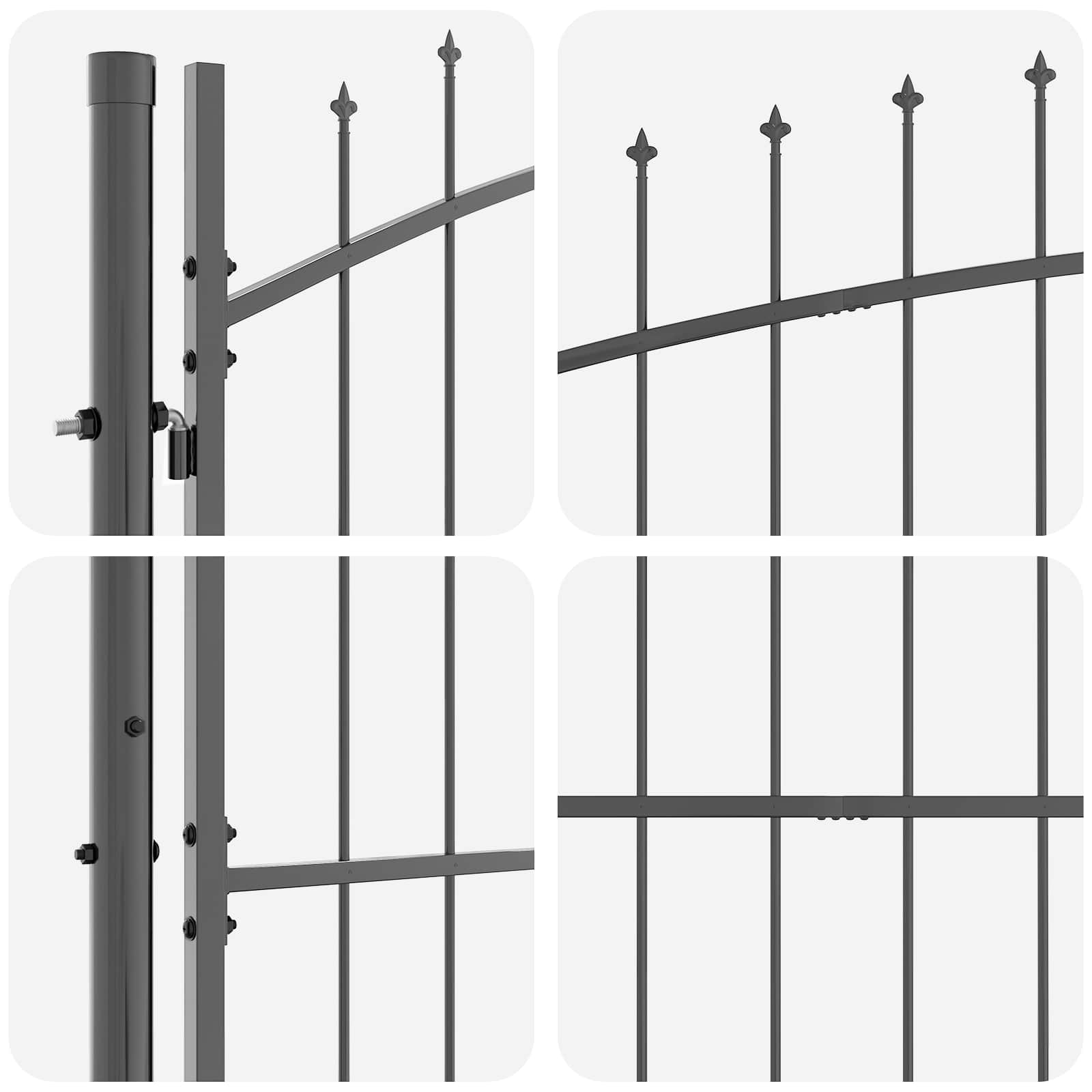 Vrtna vrata s ključavnico Woerden Siva 125 x 500 cm Jeklo - slika 5