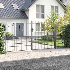 Vrtna vrata s ključavnico Woerden Siva 195 x 500 cm Jeklo