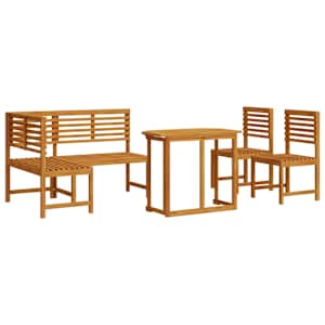 Sada zahradních laviček 4 pcs Hnědá masivní akáciové dřevo - obrázek 2