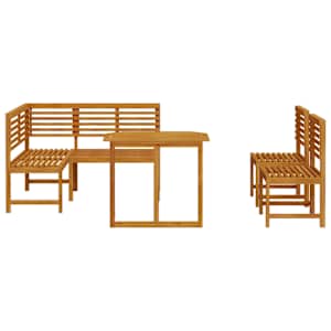 Sada zahradních laviček 4 pcs Hnědá masivní akáciové dřevo - obrázek 8