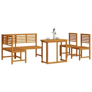 Sada zahradních laviček 4 pcs Hnědá masivní akáciové dřevo - obrázek 3