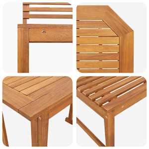 Zahradní bistro set 3 pcs Hnědá Masivní akátové dřevo - obrázek 10