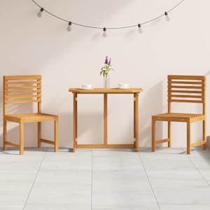 Zahradní bistro set 3 pcs Hnědá Masivní akátové dřevo - obrázek 4