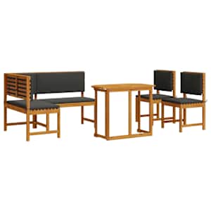 Sada zahradních laviček 4 pcs Hnědá Masivní akátové dřevo - obrázek 2