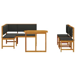 Sada zahradních laviček 4 pcs Hnědá Masivní akátové dřevo - obrázek 8
