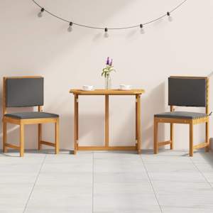 Zahradní bistro set 3 pcs Hnědá Masivní akátové dřevo - obrázek 4