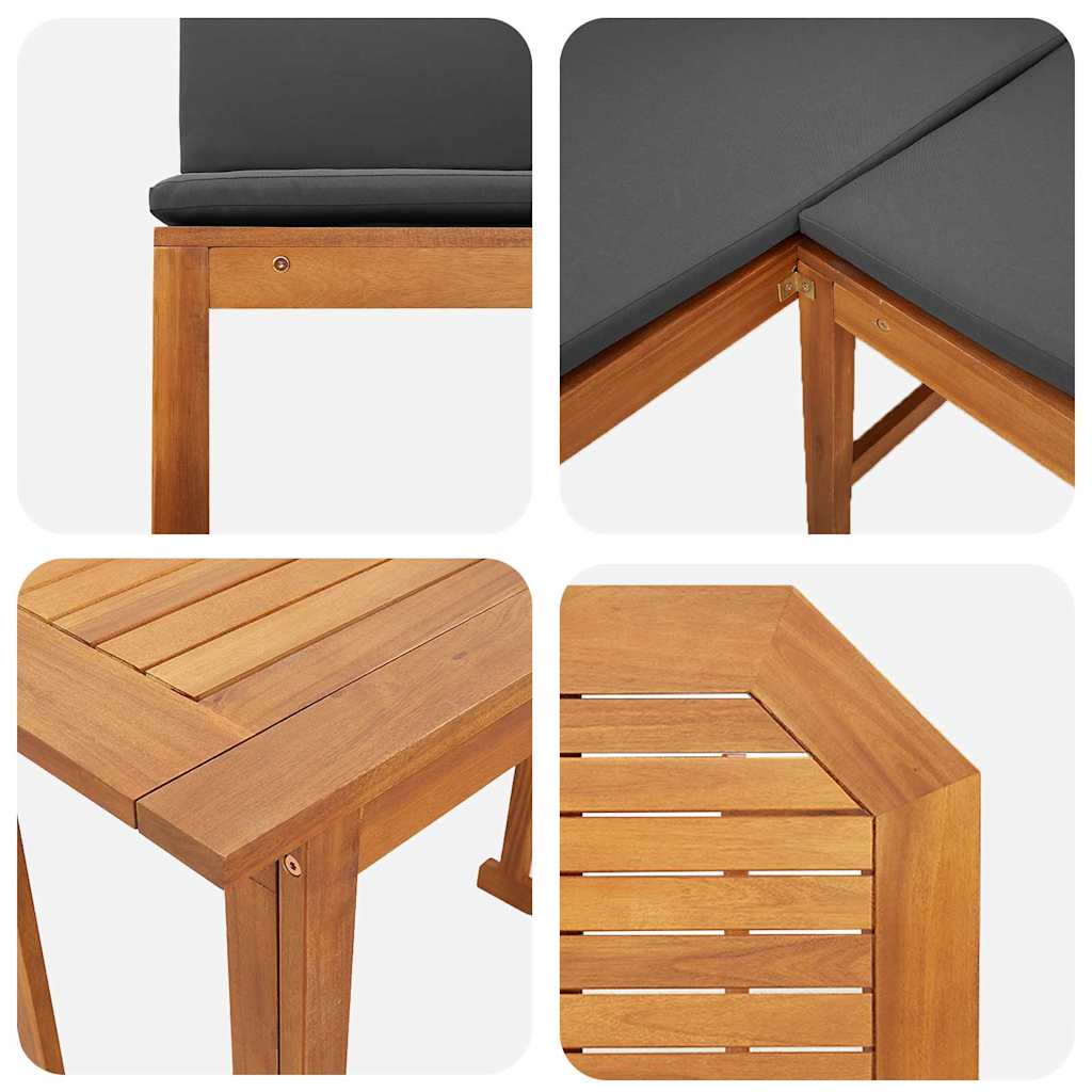 Vrtnik Bistro Set 6 pcs Rjava Masiven les akacije - slika 13