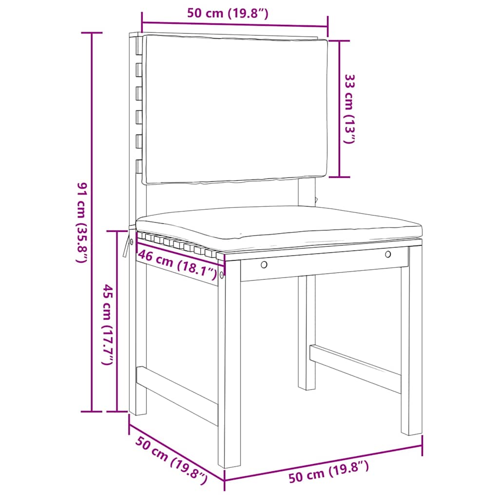 Vrtnik Bistro Set 5 pcs Rjava Masiven les akacije - slika 13