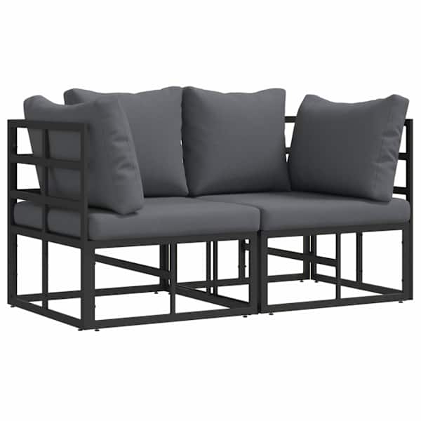 vidaXL 2 tk V&auml;lik M&ouml;&ouml;bel Metall Must ja Anthracite