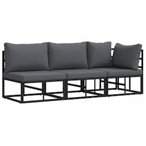 vidaXL 3 tk V&auml;lik M&ouml;&ouml;bel Metall Must ja Anthracite