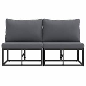 Venkovní nábytek 2 Kus Černá a Antracit 70 x 71,5 x 71 cm kov - obrázek 5