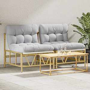 Vrtni Stol 2 pcs Svetlo siva 75 x 75 x 71 cm Jeklo