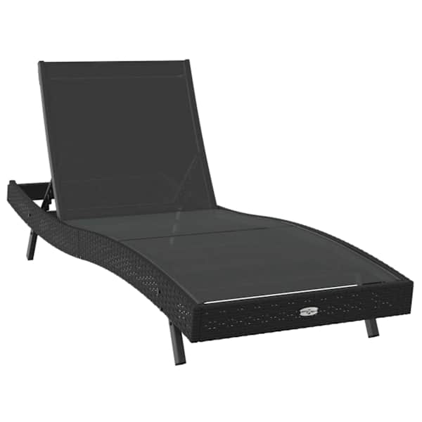 vidaXL Lamamistool Must 197 x 70 x 82 cm pol&uuml;rotang