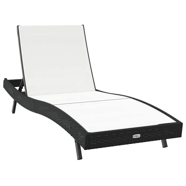 vidaXL Lamamistool Must ja Valge 197 x 70 x 82 cm pol&uuml;rotang