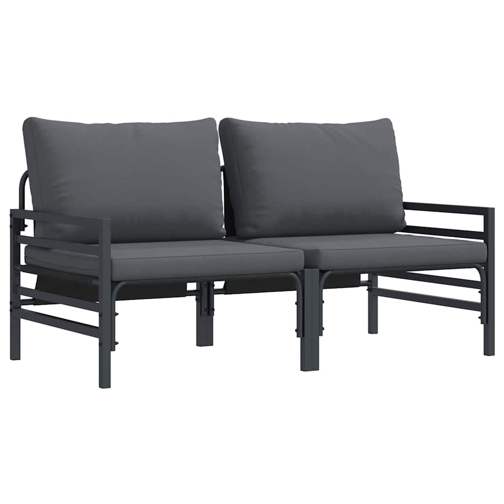 Ulkokalusteet tyynyllä tyynyllä 2 pcs Antrasiitti