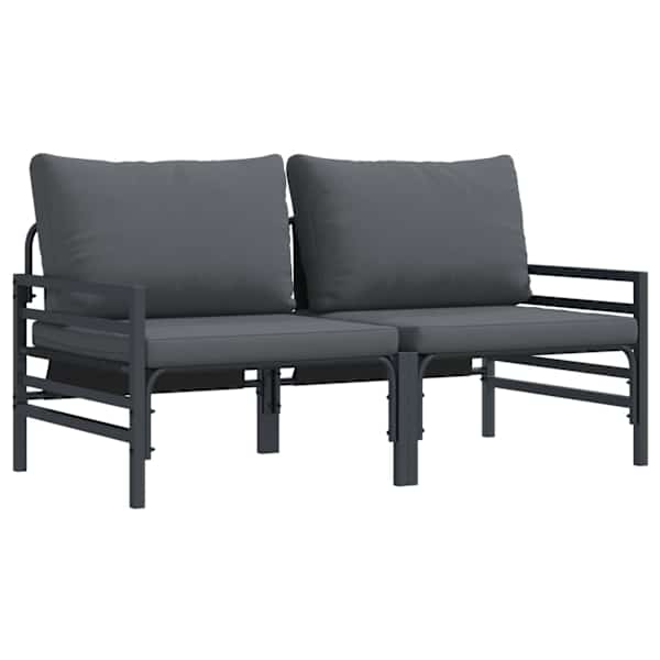 vidaXL V&auml;lik M&ouml;&ouml;bel padjaga 2 T&uuml;kk Antratsiit 80 x 80 x 71 cm Teras