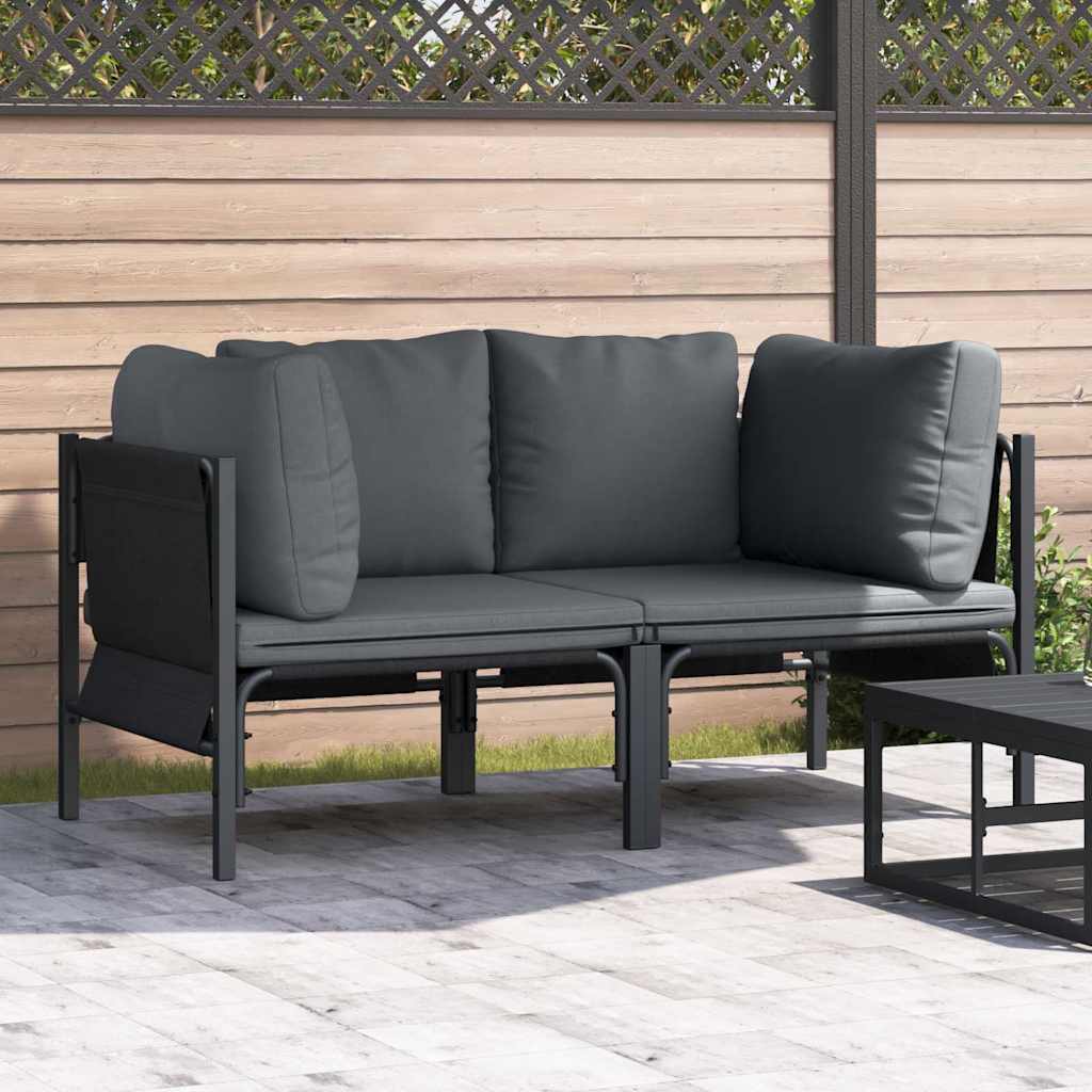 Ulkokalusteet tyynyllä tyynyllä 2 pcs Antrasiitti