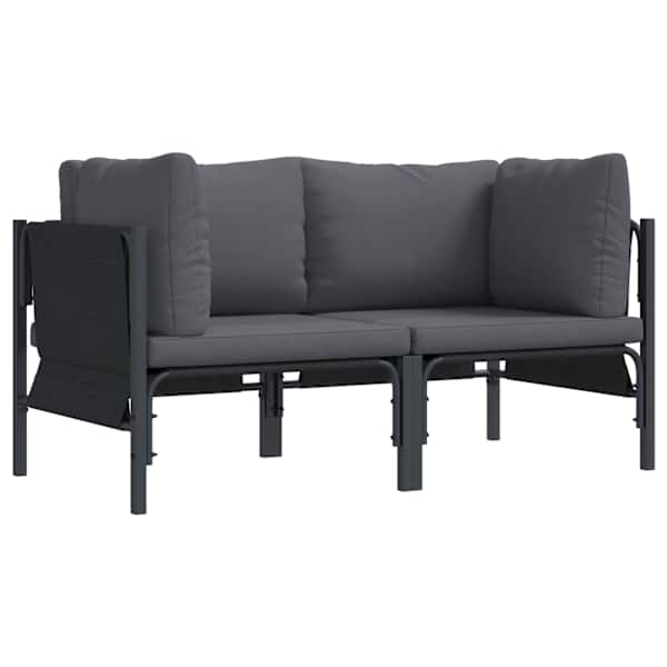 vidaXL V&auml;lik M&ouml;&ouml;bel padjaga 2 T&uuml;kk Antratsiit 80 x 80 x 71 cm Teras