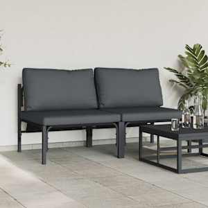 Venkovní nábytek 2 pcs Antracit 80 x 80 x 71 cm Ocel - obrázek 3