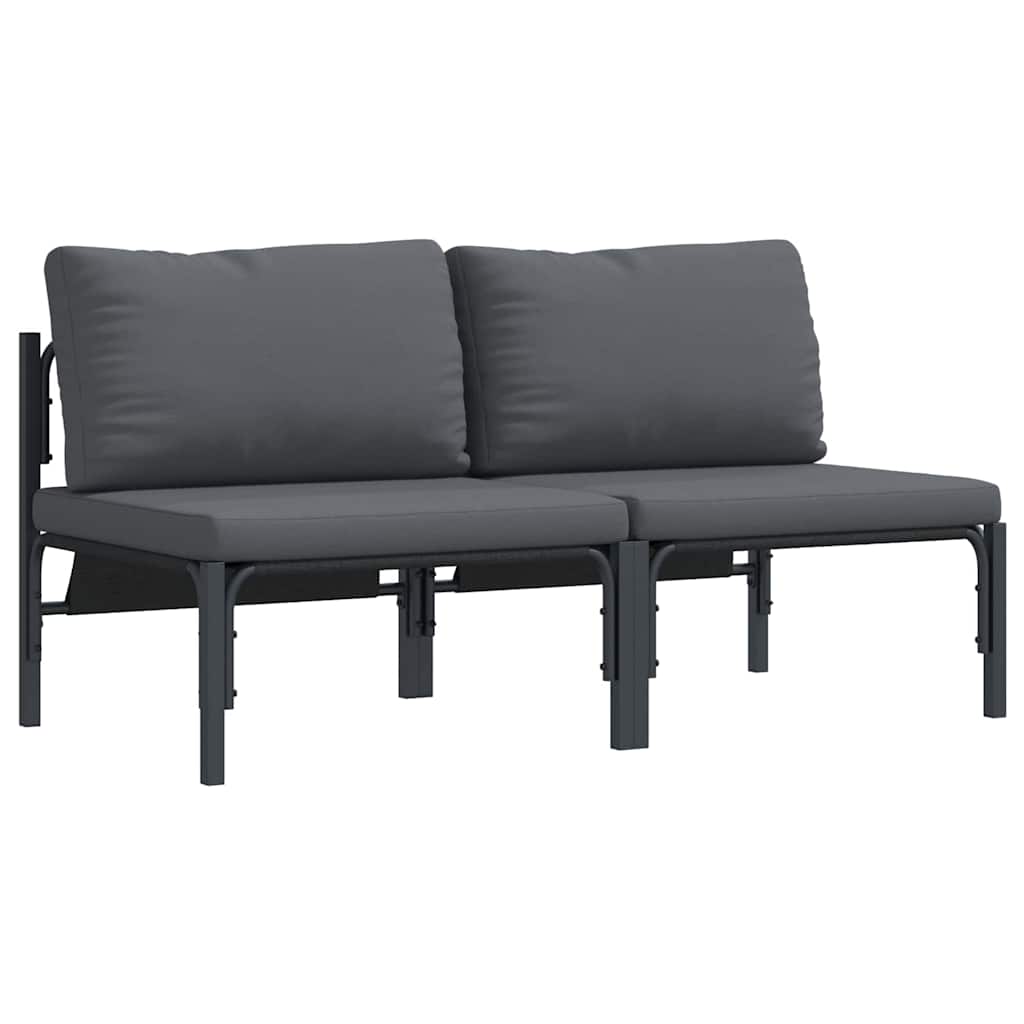 Ulkokalusteet tyynyllä tyynyllä 2 pcs Antrasiitti