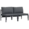 vidaXL V&auml;lik M&ouml;&ouml;bel padjaga 2 T&uuml;kk Antratsiit 80 x 80 x 71 cm Teras