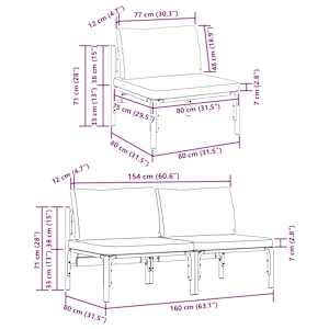 Venkovní nábytek 2 pcs Antracit 80 x 80 x 71 cm Ocel - obrázek 11