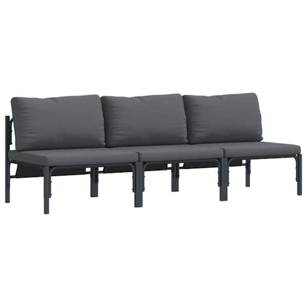 vidaXL V&auml;lik M&ouml;&ouml;bel padjaga 3 T&uuml;kk Antratsiit 80 x 80 x 71 cm Teras