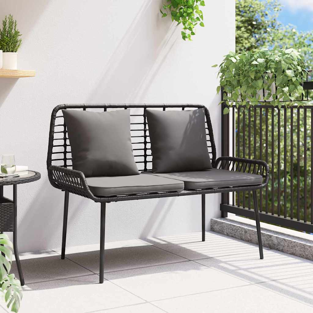 vidaXL Tuinbank Zwart, Antraciet 109 x 63 x 83 cm Poly riet, staal