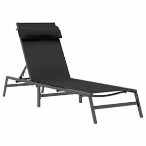 vidaXL Sunlounger Teras Must ja Anthracite