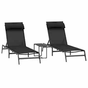 vidaXL P&auml;ikesevoodid 3 tk Teras Must ja Anthracite