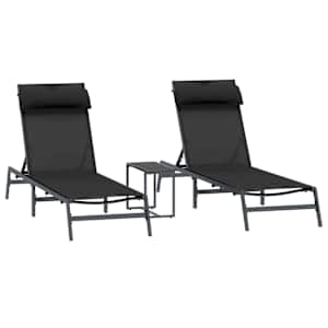 vidaXL P&auml;ikesevoodid 3 tk Teras Must ja Anthracite