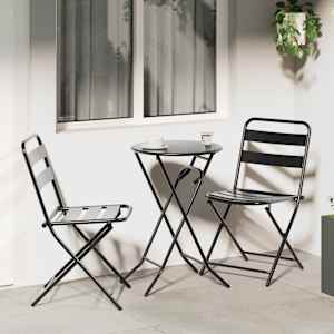 Vrtnik Bistro Set 3 pcs Antracit Jeklo