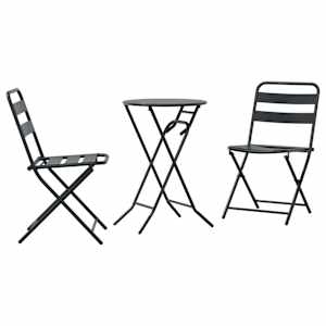 Zahradní bistro set 3 pcs Antracit Ocel - obrázek 2