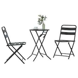 Zahradní bistro set 3 pcs Antracit Ocel - obrázek 3