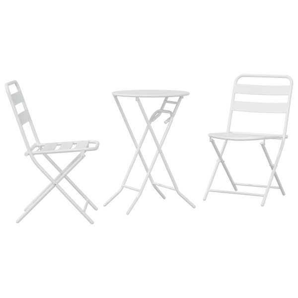 vidaXL Aia Bistroo Komplekt 3 tk Valge Teras